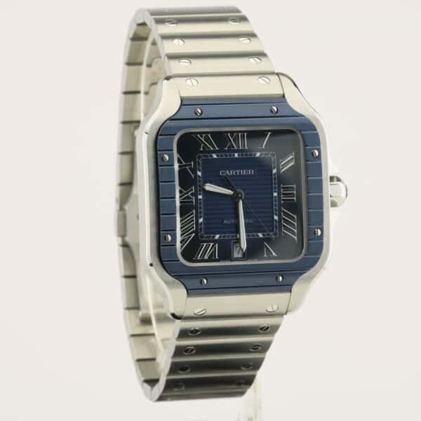 cartier santos de cartier blue dial unworn