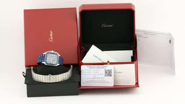 cartier santos de cartier blue dial unworn