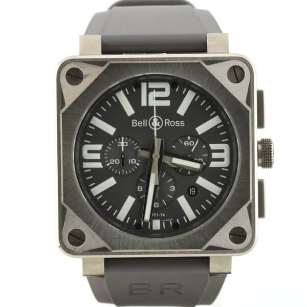 bell & ross br 01 94 chronographe 01 94 tt titanium pro fullset 3 bracelets