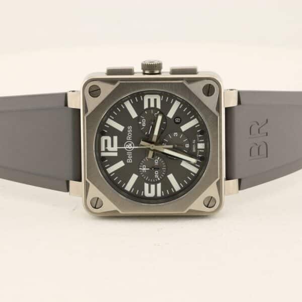 bell & ross br 01 94 chronographe 01 94 tt titanium pro fullset 3 bracelets