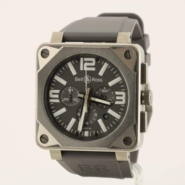 bell & ross br 01 94 chronographe 01 94 tt titanium pro fullset 3 bracelets