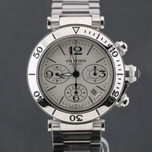 cartier pasha seatimer 2995 + box | w31089m7